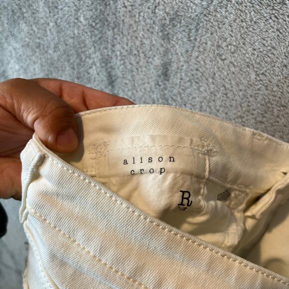 R13 Allison Skinny‎ Jeans Garret White Size 28 Distressed - Picture 9 of 9